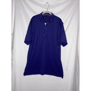 Greyson Polo Shirt sz L Performance Strech Golf Preppy Purple W/‎ Black Stripes